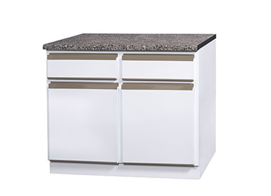 1050 2 door 2 drawer base unit with 32mm postform top